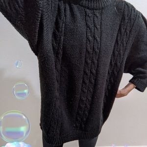 Black knit oversized sweater